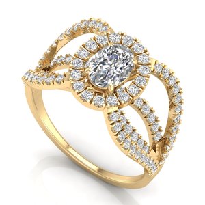 Anillo de compromiso REYES de plata de ley 925 con moissanita de corte ovalado de 1.49 quilates para mujer, joyería fina de oro amarillo de 14K, precio al por mayor - Product Image 2