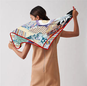90cm Brand Square <b>Scarf</b> Women Fashion Twill 100% Silk Solid Floral Luxury <b>Scarf</b> Shawl Hijab Bandana Foulard Neckerchief - Product Image 5