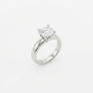 Bague de fiançailles en or blanc 14 carats avec diamant de laboratoire, alliance solitaire, certifiée IGI, taille brillant rond, bague fine pour femme - Product Image 1