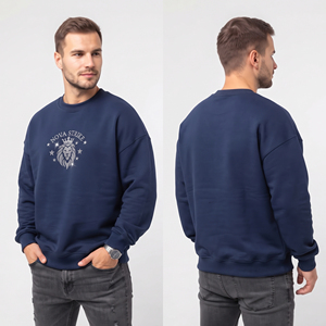 Sweat-shirt imprimé avec logo personnalisé en strass, vêtements décontractés d'hiver pour hommes, sweat-shirt ample, style sportif, t-shirt en molleton français pour hommes - Product Image 4