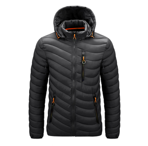 Trendy Men's Hooded Puffer <b>Jacket</b> 100% Bamboo Fiber <b>Warm</b> Quilted Insulated Windproof Winter Wear Travel Hiking Outdoor - Product Image 3