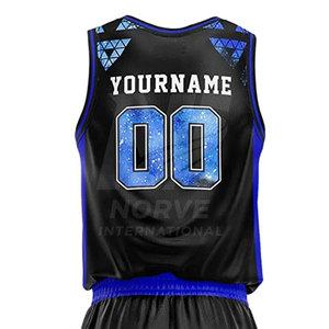 Uniforme de basket-ball unisexe pour adultes, dernier style, nouveau design, haute qualité, 100% polyester, nom d'équipe personnalisé, col en V, sans manches - Product Image 3