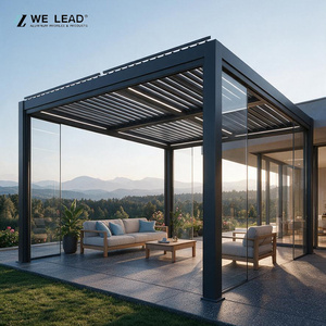 Pérgola bioclimática contemporánea de aluminio para jardín exterior con techo de lamas motorizadas para terraza - Product Image 2