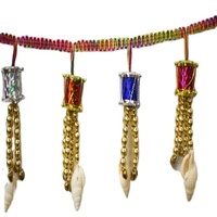 Robe spéciale en cristal perlé faite à la main de couleur personnalisée en gros, dentelle de perles pendantes à frange avec pompon