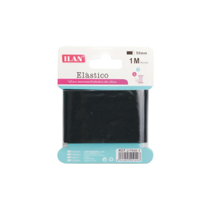 Bande élastique Ilan 50 mm 1 m noire pour travaux manuels et vêtements - Product Image 1