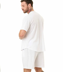 Ensemble de plage décontracté 2 pièces pour homme OEM, manches courtes, en coton respirant, idéal pour le jogging et les activités de plein air - Product Image 2