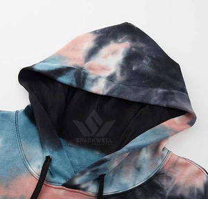 Sweat-shirt à capuche unisexe Tie-Dye avec logo frontal, coupe classique, en polyester tricoté, décontracté, pour l'automne, avec poche - Product Image 6