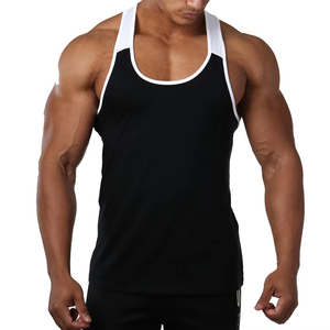 Custom Logo Breathable Polyester Knitted <b>Muscle</b> Bodybuilding Fitness Sports Workout Gym Clothing Tank Tops Men's Bodybuilding - Product Image 1