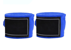 Support de poignet respirant bleu avec fermeture auto-agrippante pour l'entraînement musculaire, sangles de musculation réglables unisexes bleues - Product Image 2