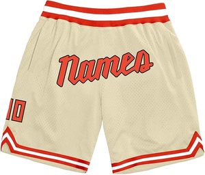 Shorts de basket personnalisés pour hommes et garçons, avec nom et numéro brodés, en tricot côtelé, avec poches. - Product Image 5