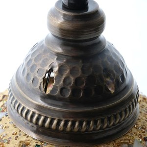 Handcrafted Mosaic Glass Table Lamp - Brass Base Decorative <b>Lantern</b> Wholesale - Product Image 5
