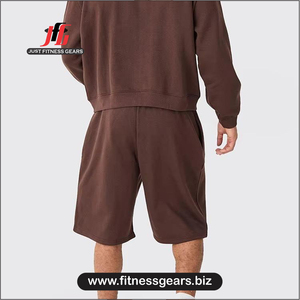 Custom Logo Breathable Lightweight Polyester/Cotton Winter <b>Men's</b> <b>Short</b> Suit Solid Color 2 Piece <b>Hoodie</b> <b>Shorts</b> <b>Set</b> Adult - Product Image 5