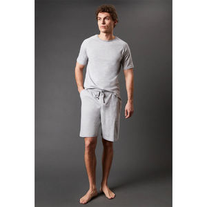 Men's Comfortable Breathable 2-Piece Set <b>Ice</b> Silk Moving <b>Ring</b> Flower Jacket Color Block Twill Flower Shorts Generational T-Shirt - Product Image 2