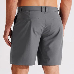 Shorts de golf décontractés pour hommes, style urbain, couleur unie – Écologiques, respirants, séchage rapide, taille mi-haute élastique, personnalisables, kaki, style cargo - Product Image 2
