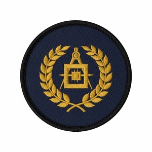 Écusson personnalisé œil et étoile maçonniques, rouge, rond, brodé, badge maçonnique, applique de regalia maçonnique, fait main, pour blazer et uniforme, à coudre - Product Image 2