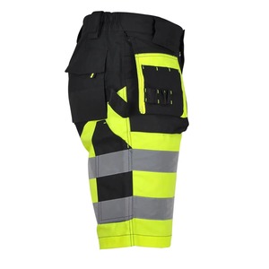 Eco-Friendly Canvas Men's <b>Work</b> Shorts High Quality Elastic Waist Reflective <b>Cargo</b> Safety Shorts - Product Image 4