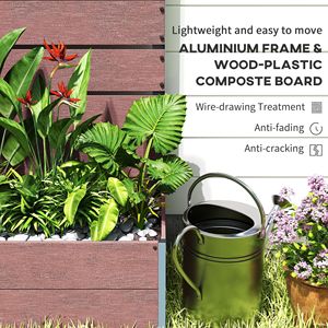 Jardinière surélevée marron pour plantes grimpantes, avec treillis, pour extérieur, 28,25 po x 15 po x 59 po, pots de fleurs, jardinières - Product Image 5