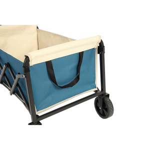 Vagones de playa plegables azules portátiles ligeros Carro de camping de utilidad para exteriores de alta resistencia Ruedas de gran capacidad para comestibles deportivos - Product Image 2