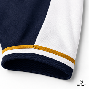 Maillot de baseball personnalisé SINEWY pour homme, bleu marine et blanc, manches courtes, sublimé, respirant, en maille, antibactérien, polyester, nom de l'équipe adulte - Product Image 4