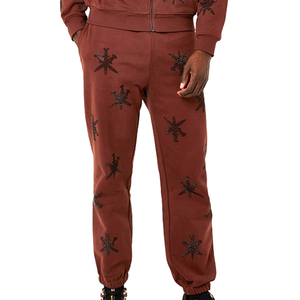 Top Trending Men's Hooded Casual Solid Fully Customized OEM Rhinestone Tracksuit Exclusive Design Breathable Material Autumn - Product Image 4