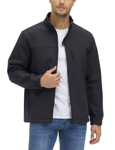 Chaqueta de Forro Polar para Hombre, Cierre Completo, Cuello Alto, Resistente al Viento, Informal, para Exteriores, Color Gris, Corte Regular, 100% Poliéster - Product Image 4