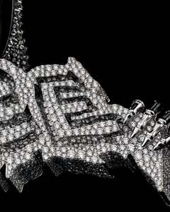 Custom Letter Pendant Rhodium Plated Moissanite Hip Hop <b>Iced</b> <b>Out</b> Sterling Silver 925 <b>Chain</b> Pendant - Product Image 4