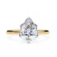 Bague de fiançailles solitaire avec diamant taille poire
