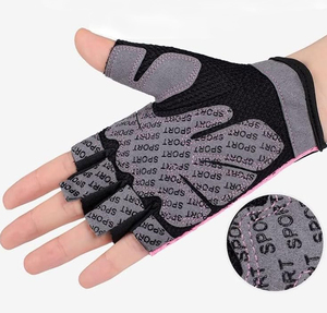 Half Finger Fitness <b>Gloves</b> <b>Black</b> Blue Mesh Breathable Gym Training Unisex Pull On - Product Image 2