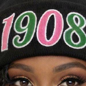 1908 Black Beanie Embroidered Knit Hat Warm <b>Winter</b> <b>Cap</b> Stylish Streetwear Fashion Accessory Comfortable Fit - Product Image 6