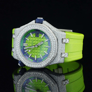 Reloj Perrot de Lujo con Movimiento Mecánico ETA, Esfera de Cristal Analógica de 41 mm, Bisel con Diamantes Moissanite, Estilo Hip Hop, Unisex, Correa de Goma - Product Image 2
