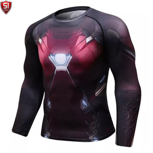 Unisex <b>Long</b> <b>Sleeve</b> Rash Guard <b>Compression</b> <b>Shirt</b> Printed Quick Dry Spandex/Polyester Sports Bodysuit Lightweight Activewear - Product Image 3