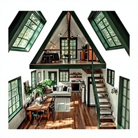 Résidence modulaire préfabriquée haut de gamme à deux étages, structure en acier, cabane d'hôtellerie détachable, projet maison triangulaire