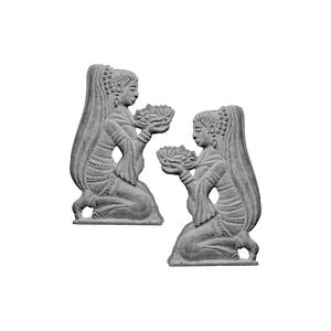 Lady Welcome Aluminum Wall Mount Figurines Cast Iron Namaste Greeting Accents Luxury Villa Entryway Guardrail Devotional Statues - Product Image 1