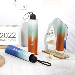 Small Fresh Color UV Folding Sun <b>Umbrella</b> for Ladies Thickened Rubber Rain Protection Wholesale in Stock - Product Image 4