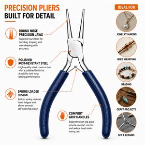 Round Nose Pliers Jewelry <b>Wire</b> Loop Making Tool for Beading Earring <b>Craft</b> Repair Accessories - Product Image 3