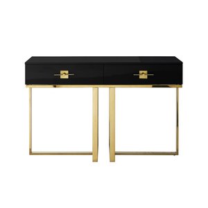 Urban Style Iron Frame Rock Slab Console <b>Table</b> <b>Folding</b> Design for Compact Living and Entryway Spaces - Product Image 3