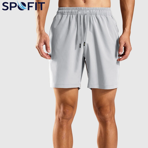 Shorts de sport décontractés pour hommes, 100 % polyester, à cordon de serrage, simple couche, pour l'été, le fitness et l'entraînement, avec motifs, pour la gym - Product Image 3