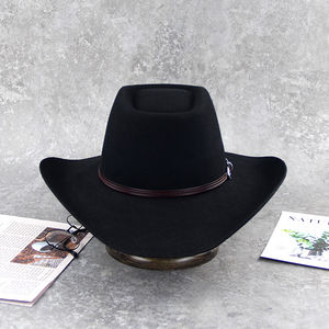 Sombrero de Vaquero de Cuero Premium Estilo Occidental |   Ropa de moda unisex para viajes al aire libre en las cuatro estaciones, en oferta. - Product Image 3