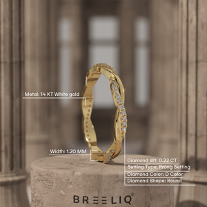 แหวนเพชรทวิสต์อินฟินิตี้ ทองคำแท้ 14K เพชรทรงกลมเพาะเลี้ยงในห้องปฏิบัติการ ดีไซน์ไขว้ แหวนแต่งงาน สง่างาม สามารถสวมซ้อนกันได้ เครื่องประดับชั้นดี - Product Image 2