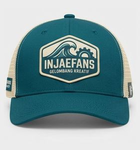 Casquette de camionneur INJAE 6 panneaux respirante et imperméable unisexe avec logo brodé sur le panneau avant, idéale pour les aventures en toutes saisons - Product Image 1