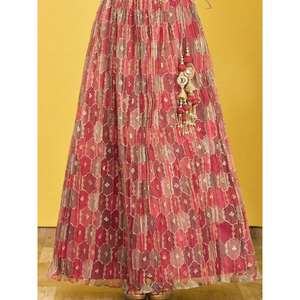Ravissant miroir marron travail robes de cocktail en organza élégant Lehenga Choli pour fiançailles - Product Image 2