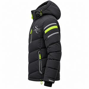 Veste matelassée imperméable à capuche unisexe personnalisée, vêtements d'hiver matelassés, fabricant de vêtements en gros OEM ODM, marque privée - Product Image 3