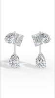 Boucles d'oreilles cascade en or rose 14 carats avec diamants de laboratoire taille poire, multi-pierres, certifiées IGI, bijoux de luxe pour mariage et fiançailles