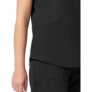 Women's Black V-Neck <b>Scrub</b> Top with Pockets Cotton Woven Hospital <b>Uniform</b> <b>Scrubs</b> Set for Medical Use Needle Detection Wholesale - Product Image 5