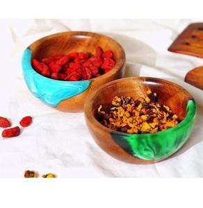 Bol en bois massif, bol de service multifonctionnel pour la cuisine, décoration d'intérieur, article cadeau - Product Image 1