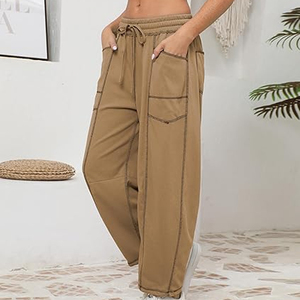 Women Oversized Cargo Pants Wide Leg Sweatpants High Waist <b>Drawstring</b> Casual Streetwear Loose Fit Joggers - Product Image 3
