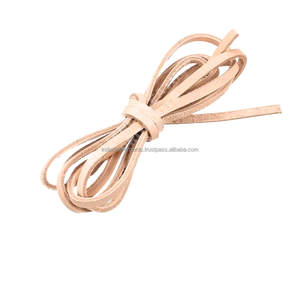 Artisan Handmade Natural Flat <b>Leather</b> Cord 3mm <b>Leather</b> Strip for Jewelry Crafting - Product Image 5
