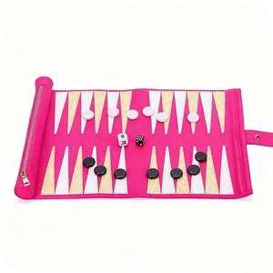 Handmade Luxury Leather Foldable Eco-Friendly Roll <b>Backgammon</b> Set Portable Travel <b>Board</b> Game Dice Chips Premium Leather - Product Image 2