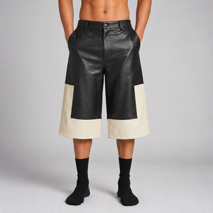 Pantalones Cortos de Cuero Oversize de 450 GSM al por Mayor, Estilo Baggy, para Propietarios de Boutiques, Personalizados - Product Image 2