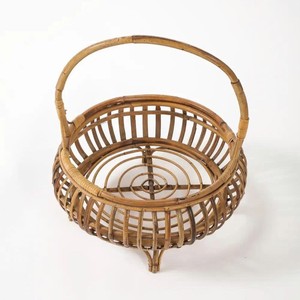 Panier de rangement artisanal en bambou naturel avec poignée et pieds, panier décoratif pour fruits et fleurs, pour la maison, l'hôtel, la décoration de restaurant - Product Image 2